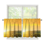 Sunrise Field Print Tier Curtains