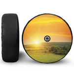Sunrise Field Print Tire Cover With Camera Hole