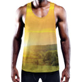 Sunrise Field Print Men's Workout Tank Top
