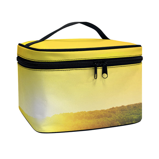 Sunrise Field Print Travel Makeup Bag