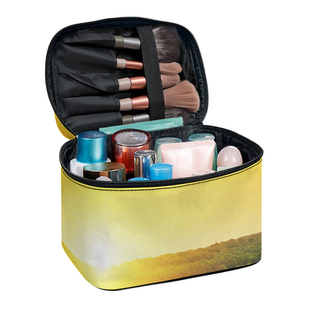 Sunrise Field Print Travel Makeup Bag