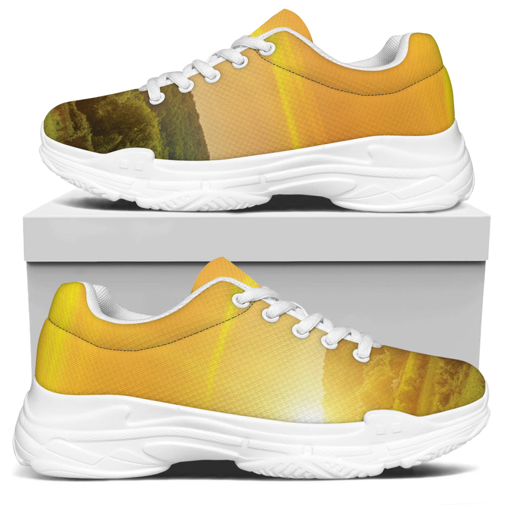 Sunrise Field Print White Chunky Shoes
