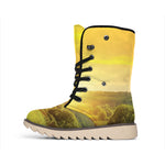 Sunrise Field Print Winter Boots