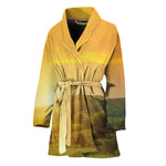 Sunrise Field Print Women's Bathrobe