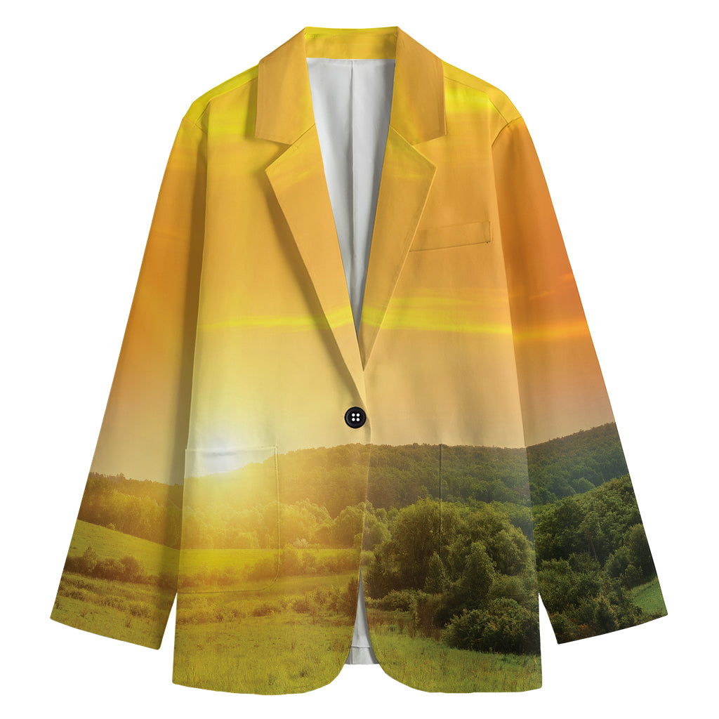 Sunrise Field Print Women's Blazer