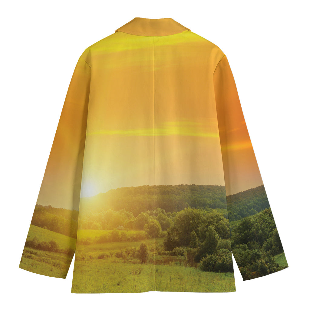 Sunrise Field Print Women's Cotton Blazer