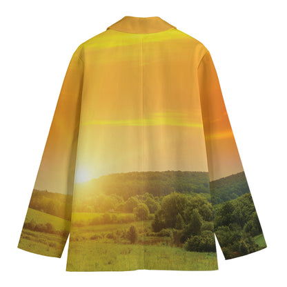Sunrise Field Print Women's Cotton Blazer