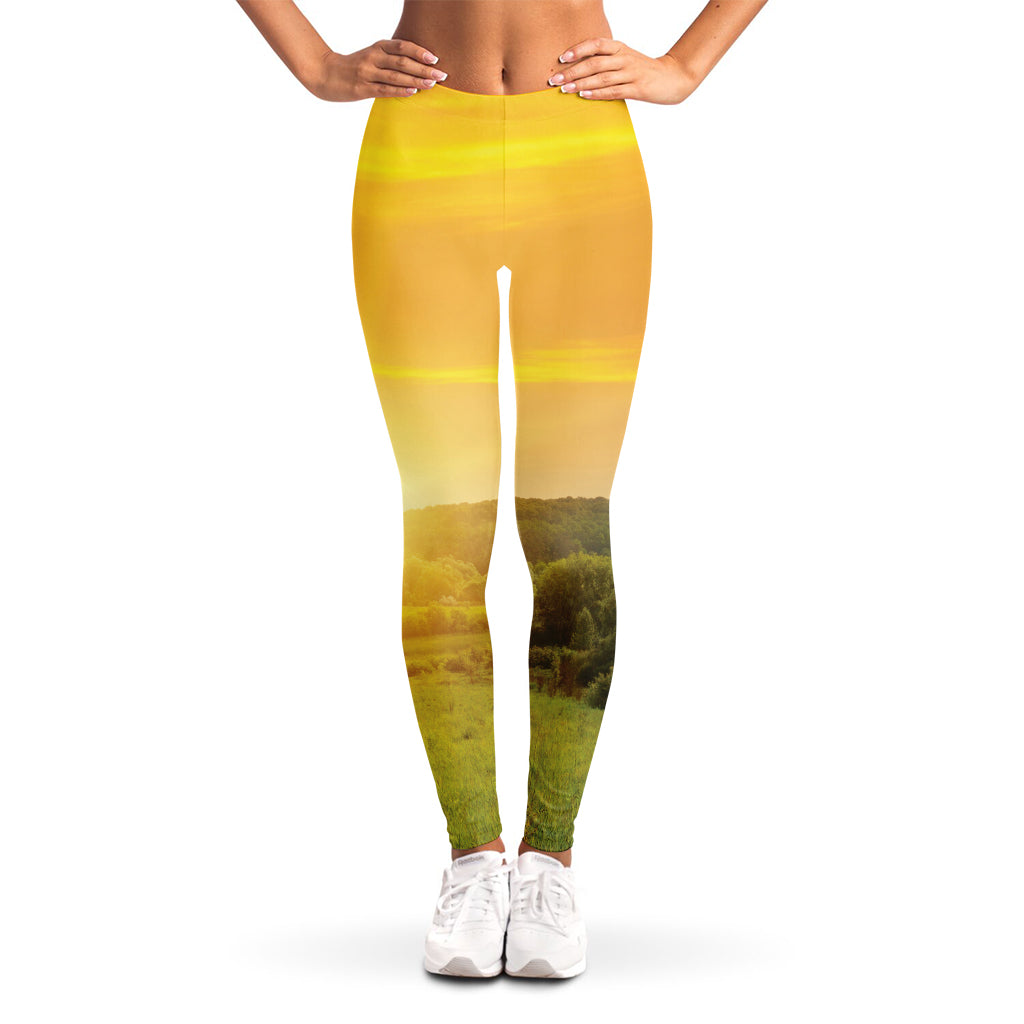 Sunrise Field Print Women's Leggings