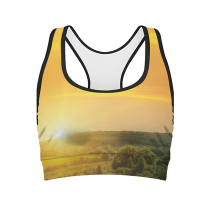 Sunrise Field Print Women's Sports Bra