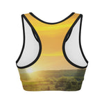 Sunrise Field Print Women's Sports Bra