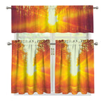 Sunrise Forest Print 3 Piece Kitchen Curtains