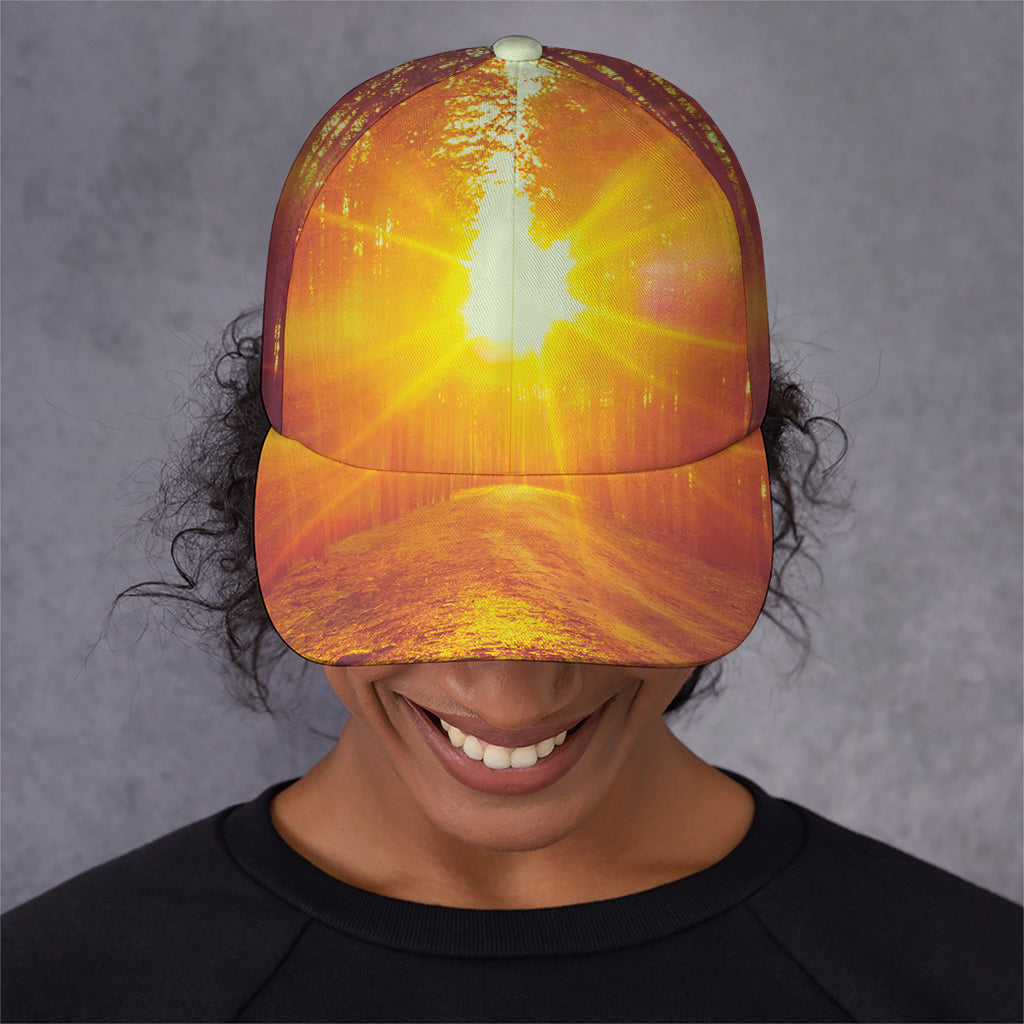 Sunrise Forest Print Baseball Cap