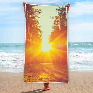 Sunrise Forest Print Beach Towel