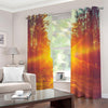 Sunrise Forest Print Blackout Grommet Curtains
