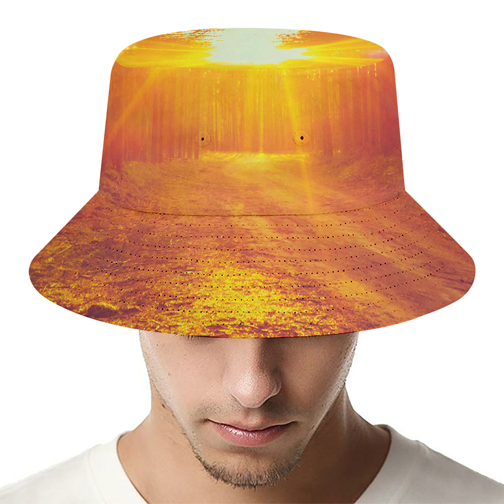 Sunrise Forest Print Bucket Hat