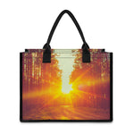 Sunrise Forest Print Canvas Tote Bag