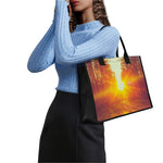 Sunrise Forest Print Canvas Tote Bag