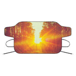 Sunrise Forest Print Car Windshield Snow Cover