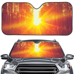 Sunrise Forest Print Car Windshield Sun Shade