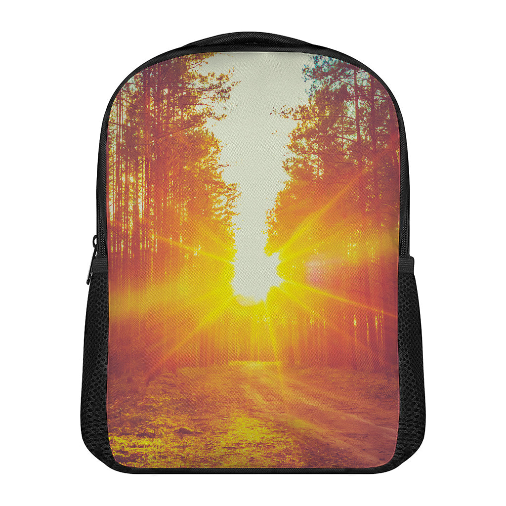 Sunrise Forest Print Casual Backpack