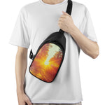 Sunrise Forest Print Chest Bag