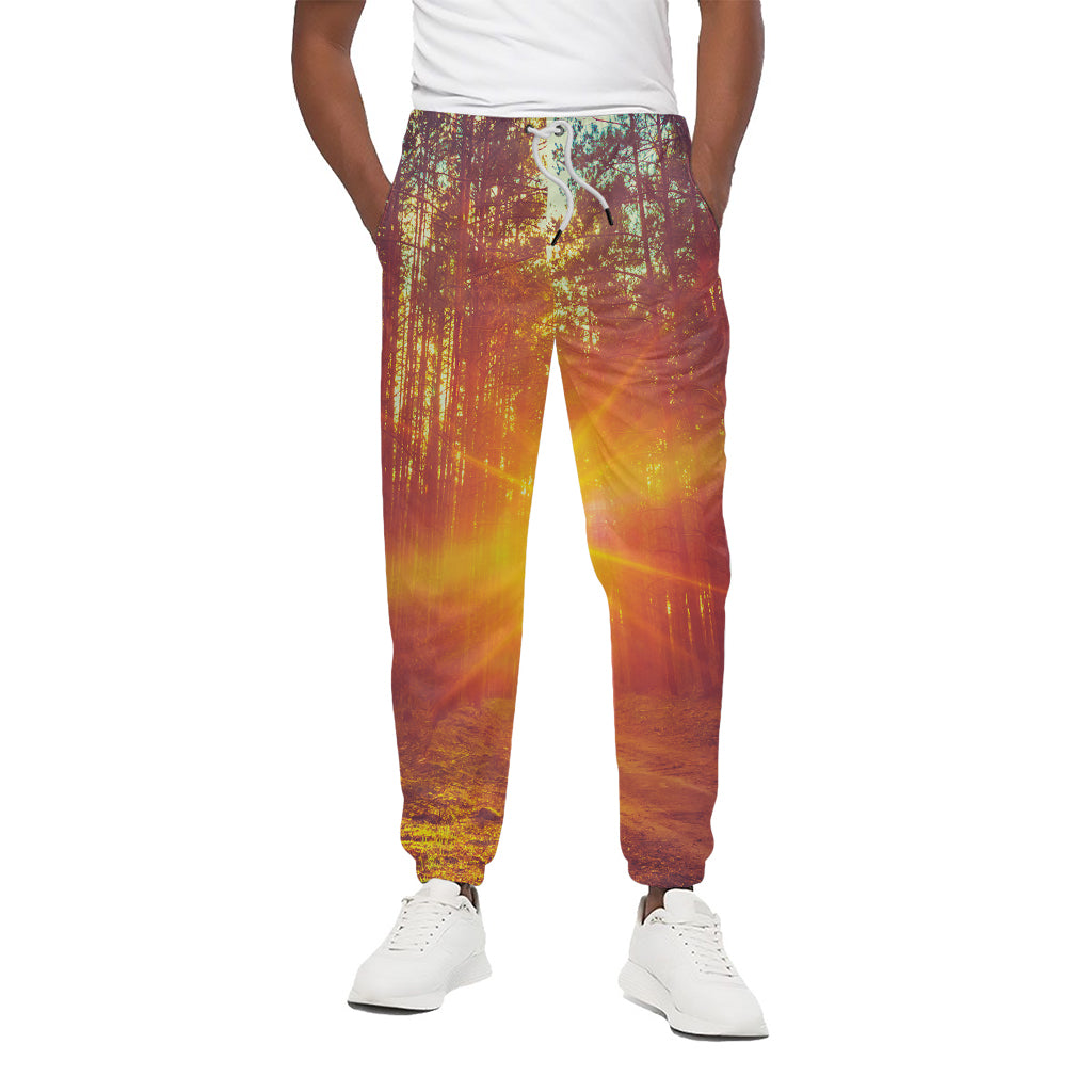 Sunrise Forest Print Cotton Pants
