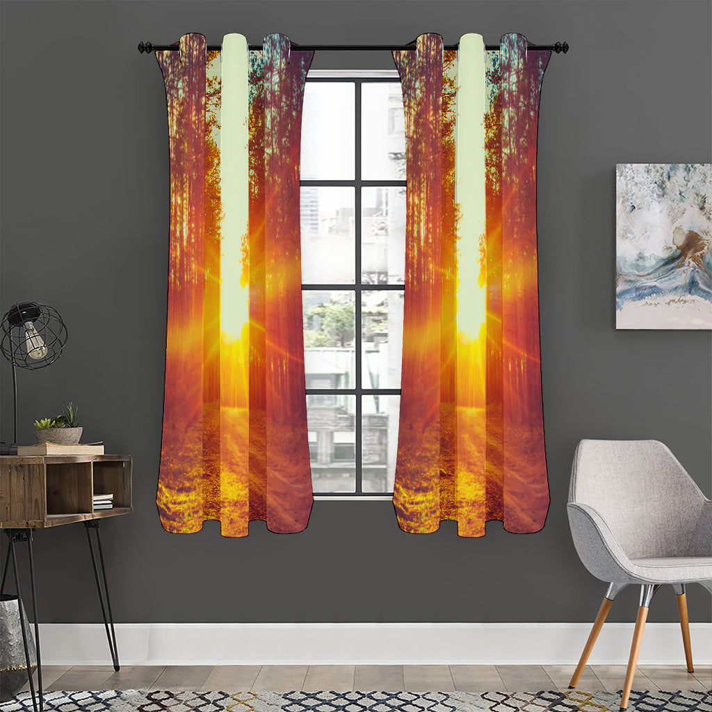 Sunrise Forest Print Curtain