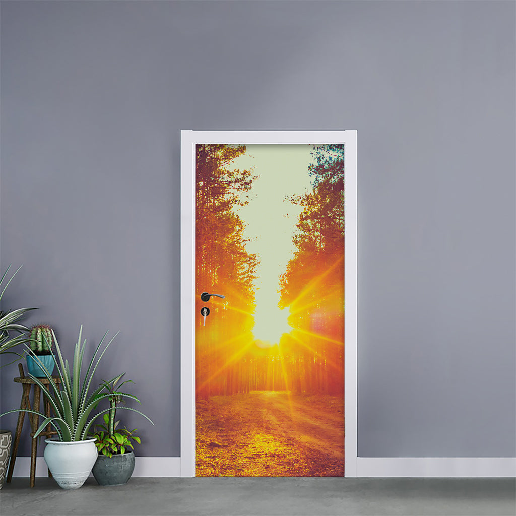 Sunrise Forest Print Door Sticker