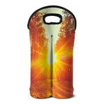 Sunrise Forest Print Double Neoprene Wine Tote