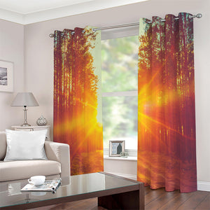 Sunrise Forest Print Extra Wide Grommet Curtains