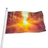 Sunrise Forest Print Flag
