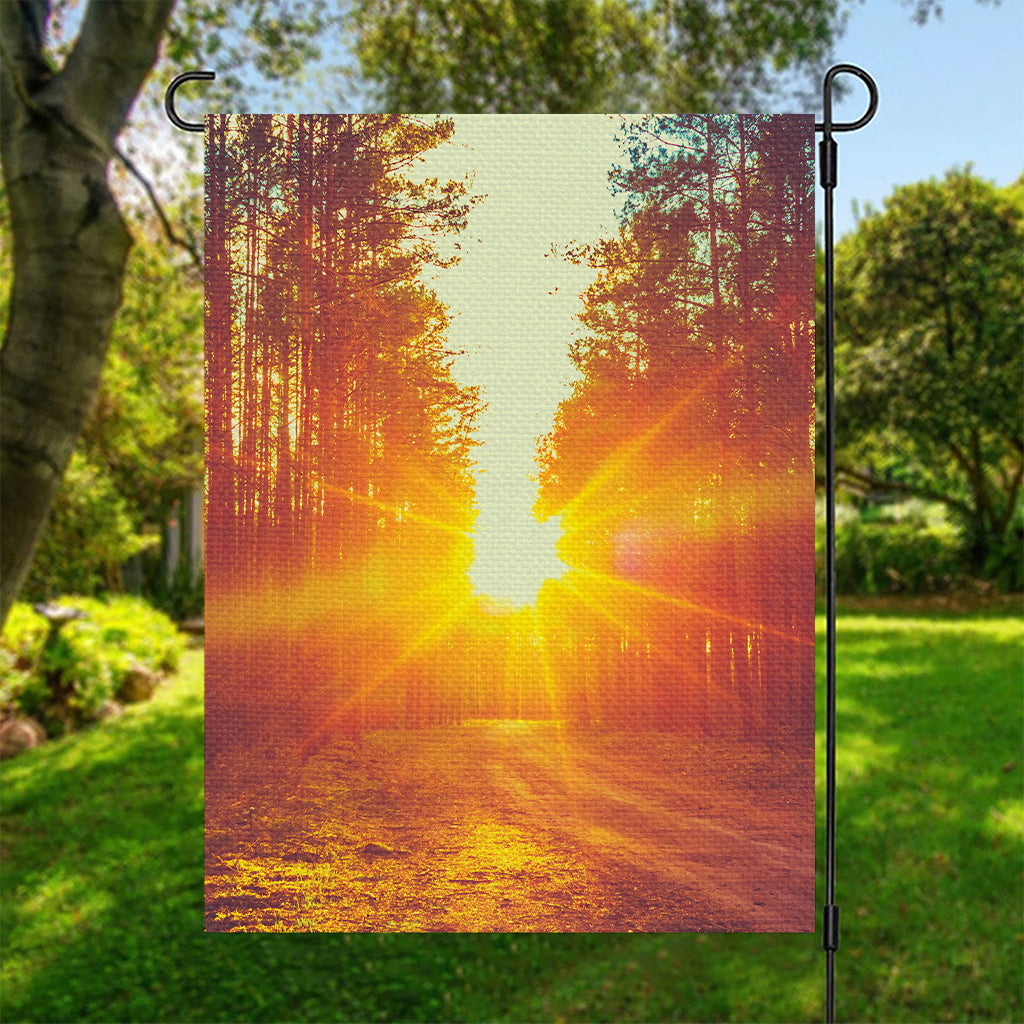 Sunrise Forest Print Garden Flag