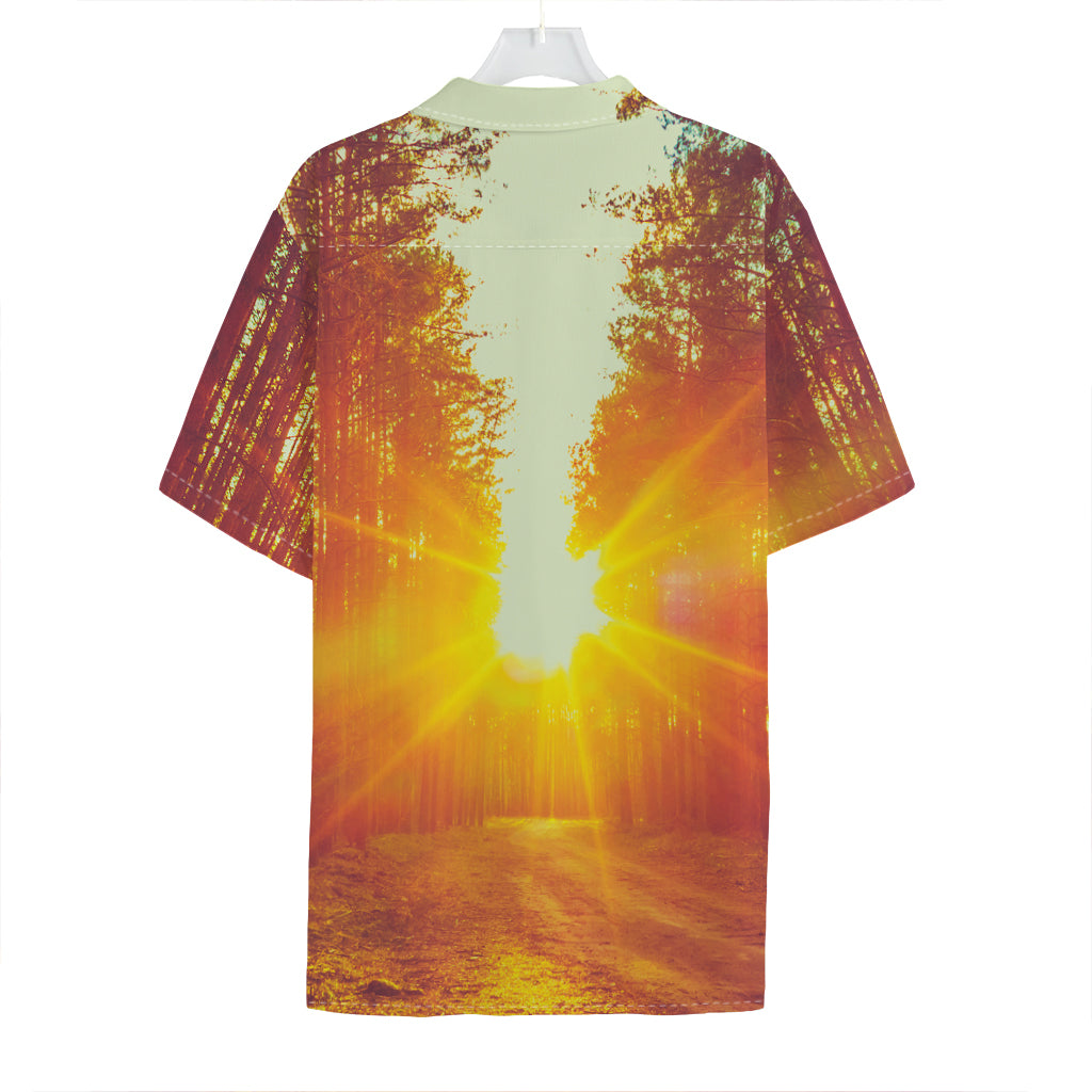 Sunrise Forest Print Hawaiian Shirt