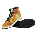 Sunrise Forest Print High Top Leather Sneakers