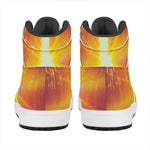 Sunrise Forest Print High Top Leather Sneakers