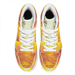 Sunrise Forest Print High Top Leather Sneakers