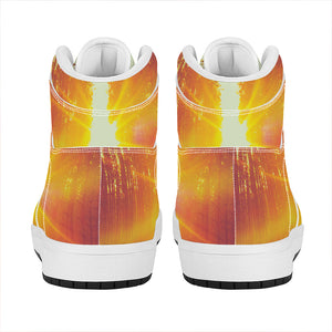 Sunrise Forest Print High Top Leather Sneakers