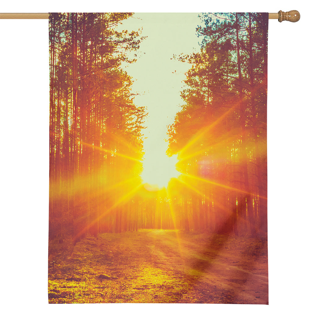 Sunrise Forest Print House Flag