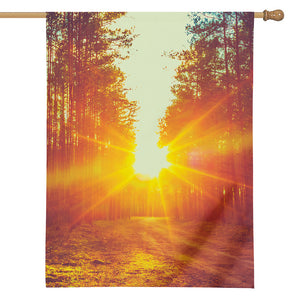 Sunrise Forest Print House Flag