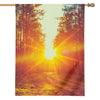 Sunrise Forest Print House Flag