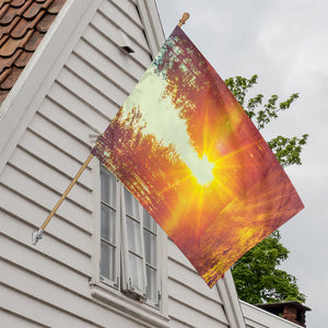 Sunrise Forest Print House Flag