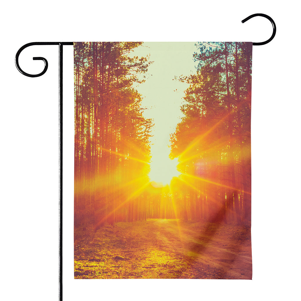 Sunrise Forest Print House Flag