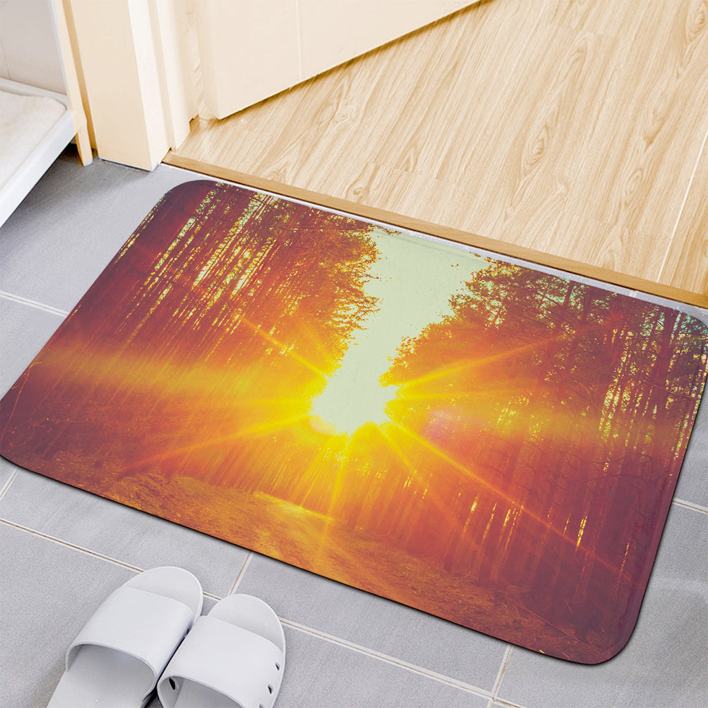Sunrise Forest Print Indoor Door Mat