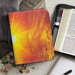 Sunrise Forest Print Leather Bible Cover