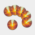 Sunrise Forest Print Leather Coaster Set