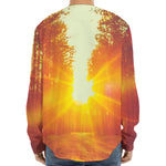 Sunrise Forest Print Long Sleeve Baseball Jersey