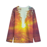 Sunrise Forest Print Long Sleeve Short Coat