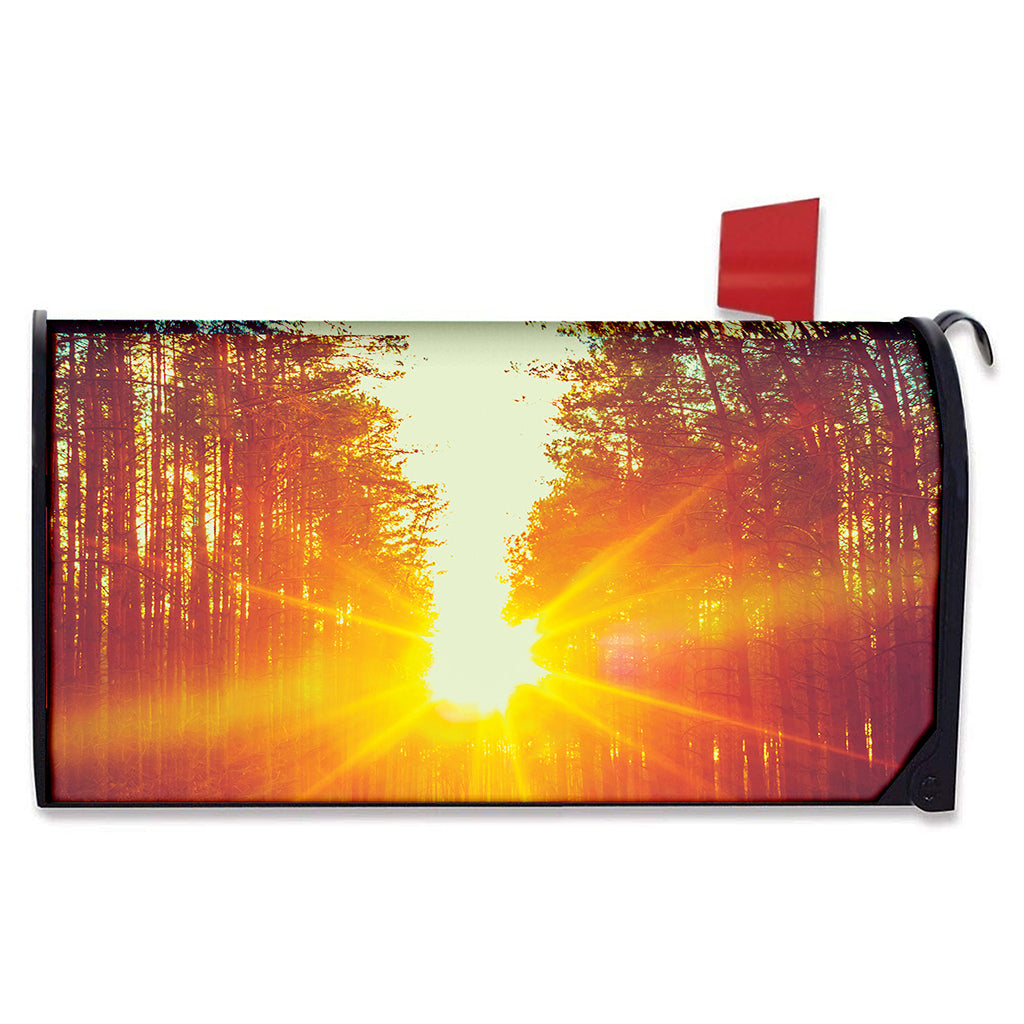 Sunrise Forest Print Mailbox Cover