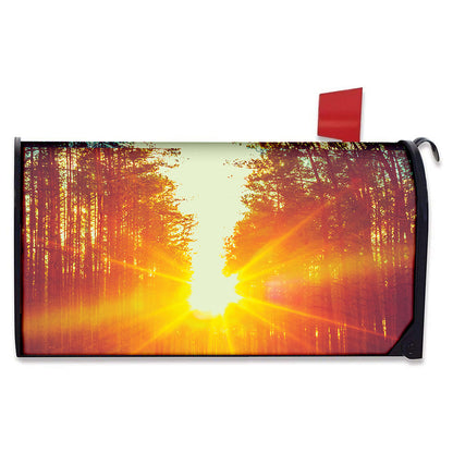 Sunrise Forest Print Mailbox Cover