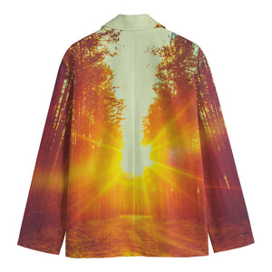 Sunrise Forest Print Men's Blazer